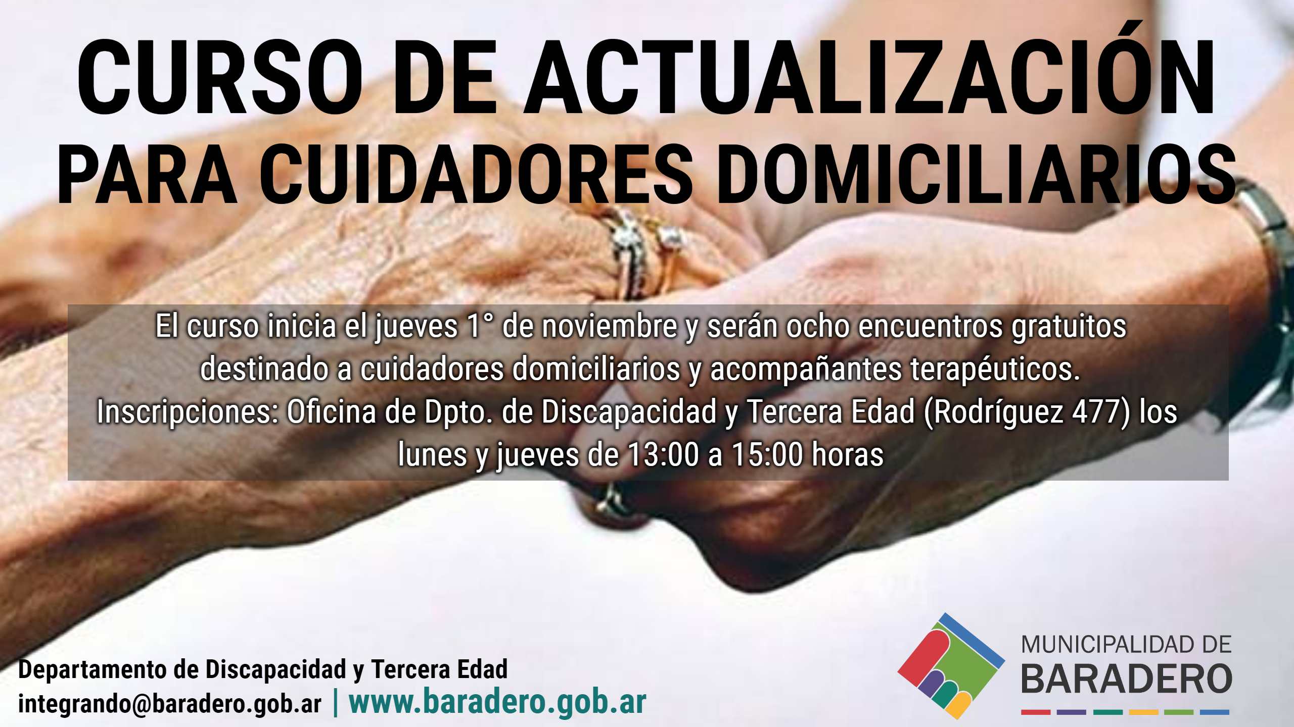Inscripción para el curso de actualización para cuidadores domiciliarios