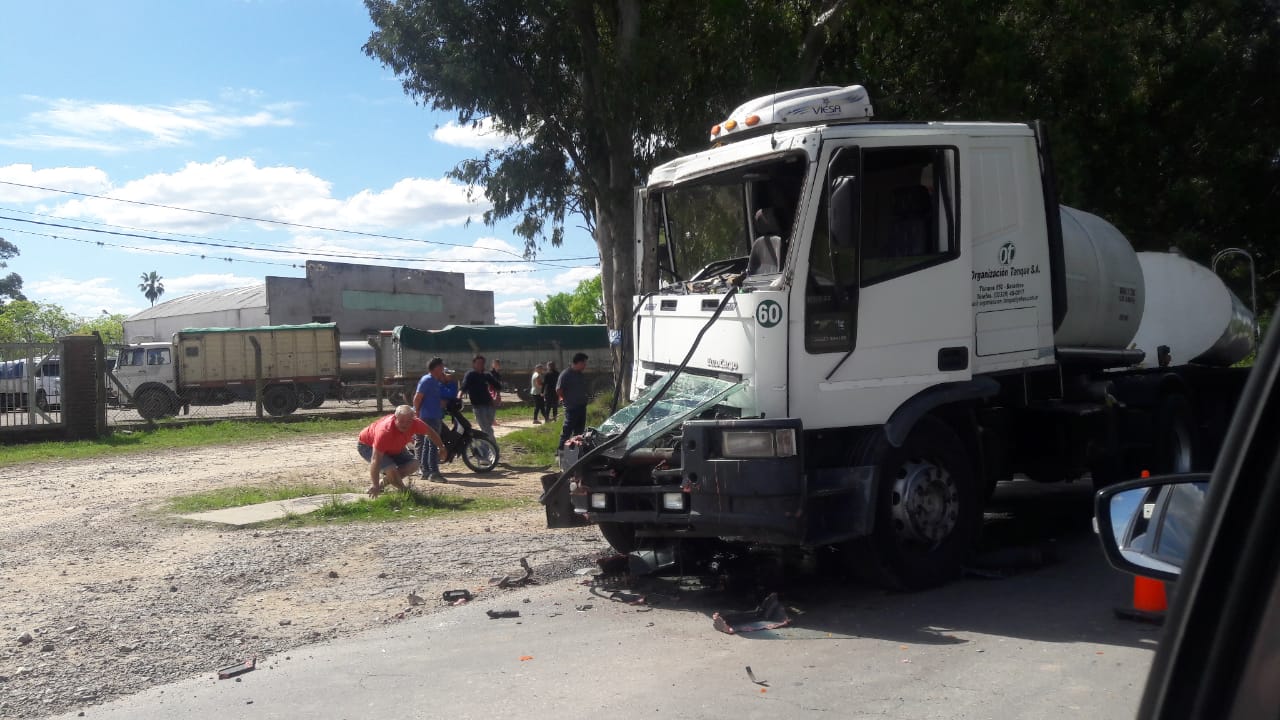 Accidente entre dos camiones