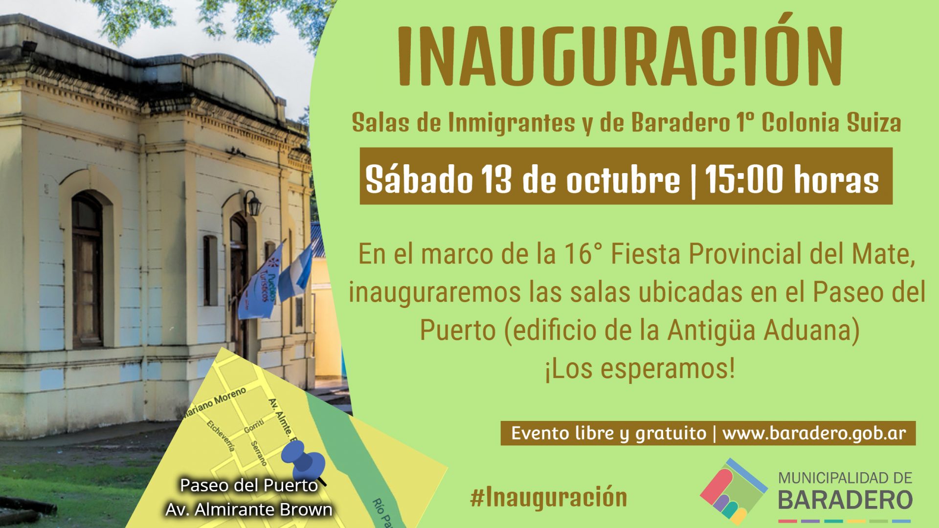 Inauguración de las Salas de Inmigrantes y de Baradero 1° Colonia Suiza