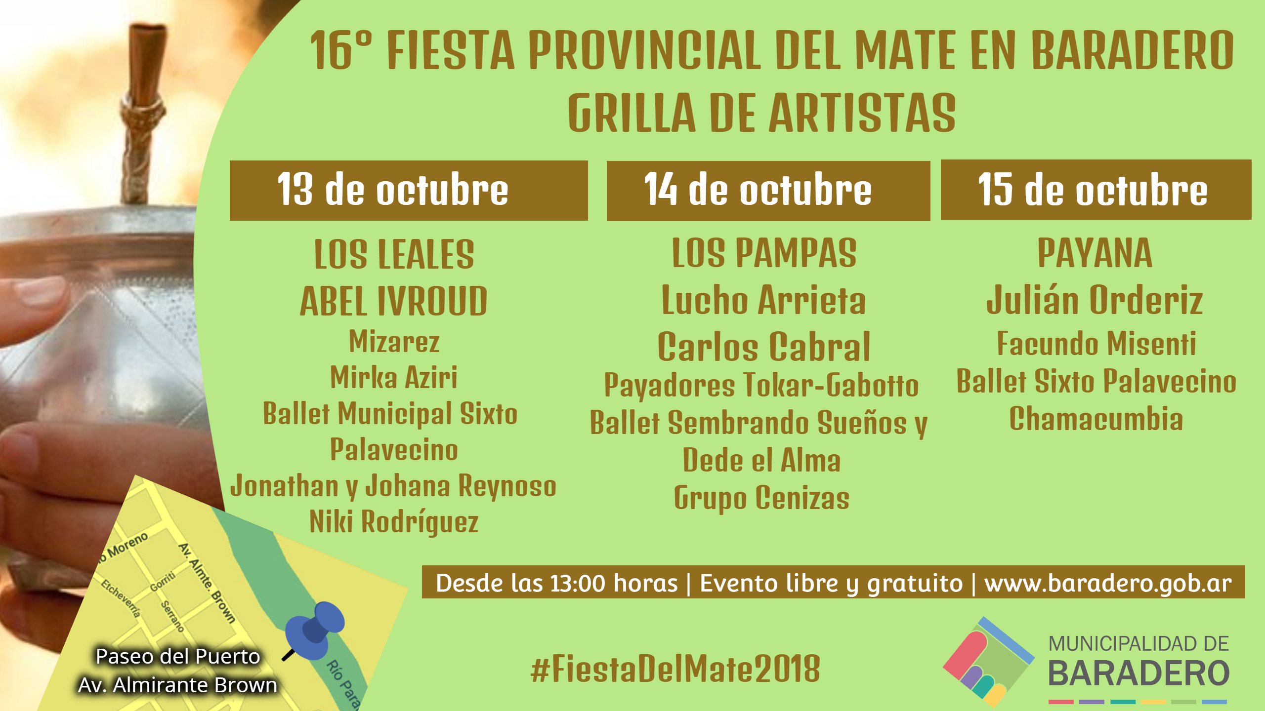 La grilla de artistas en la 16° Fiesta Provincial del Mate