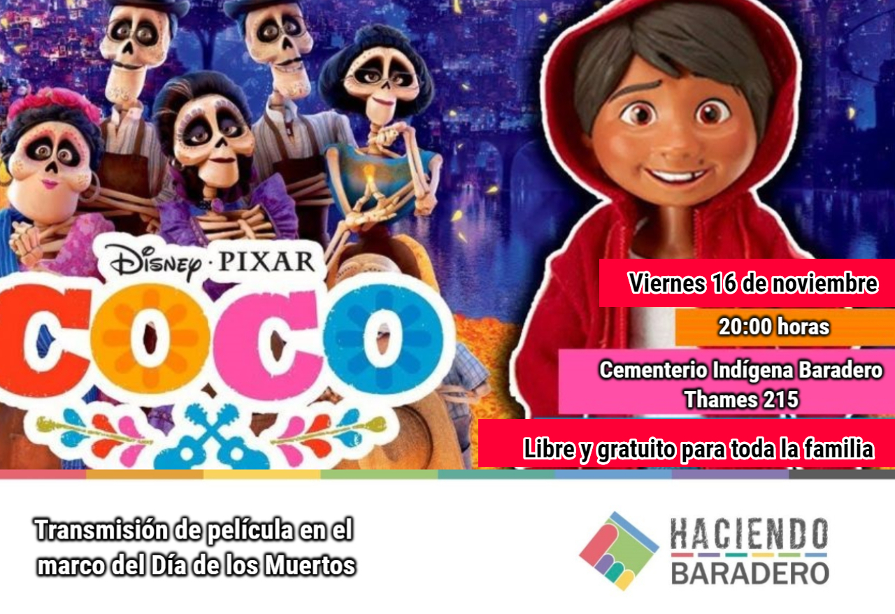 Transmisión de la película Coco en conmemoración del Día de los Muertos