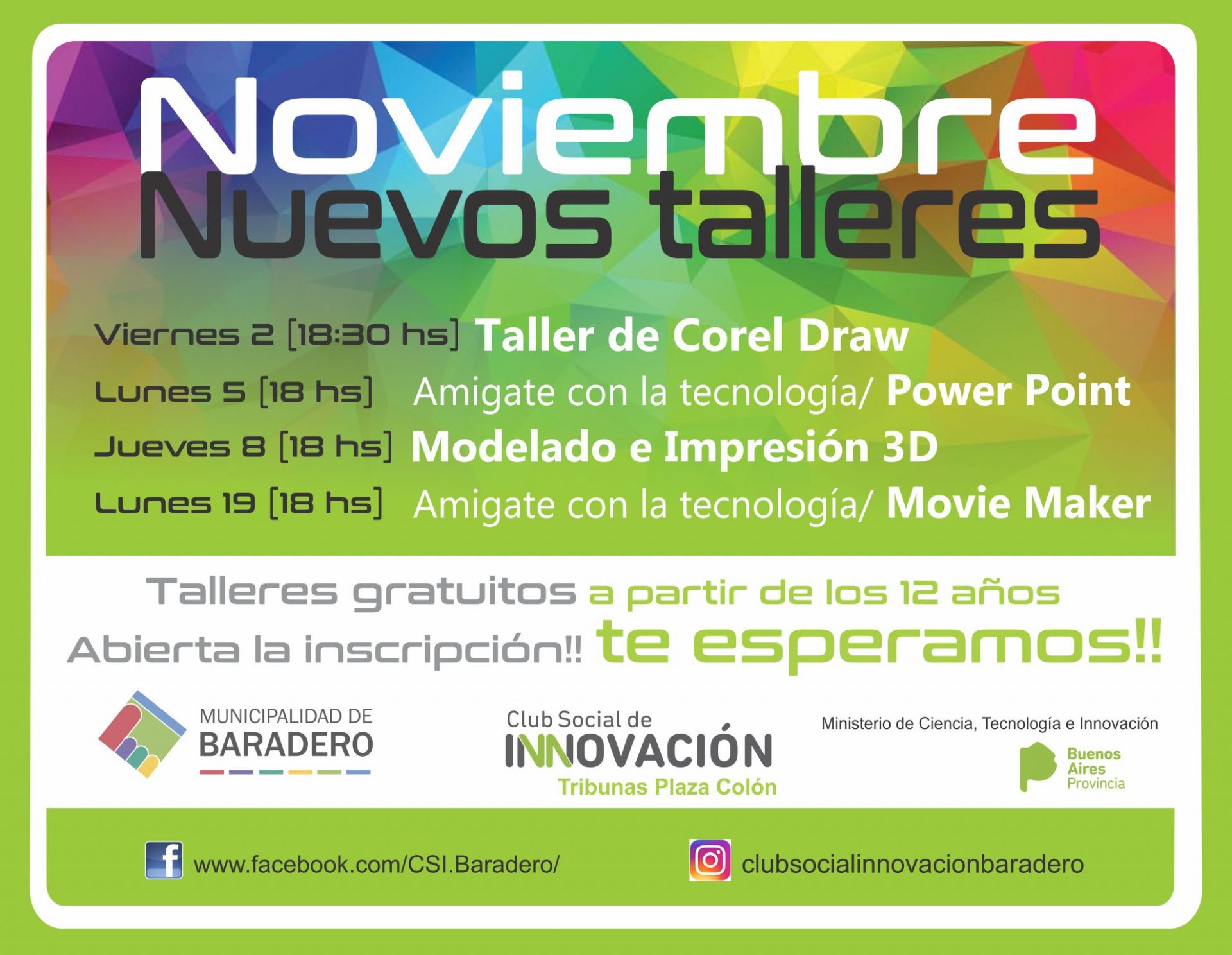 Nuevos talleres Club Social de Innovación