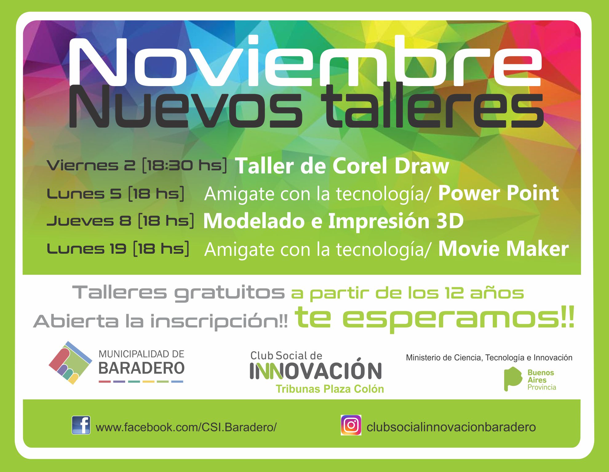 Nuevos talleres Club Social de Innovación