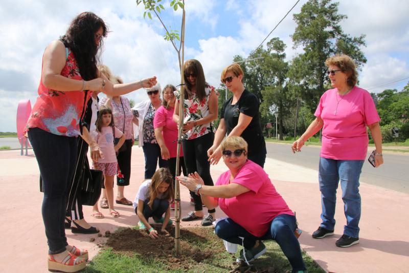 Lucha contra el Cáncer de Mama: Se plantó en la costa un Lapacho Rosa
