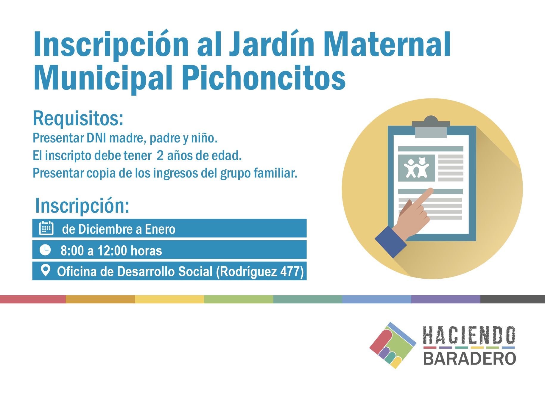 Inscripción al Jardín Maternal Municipal “Pichoncitos”
