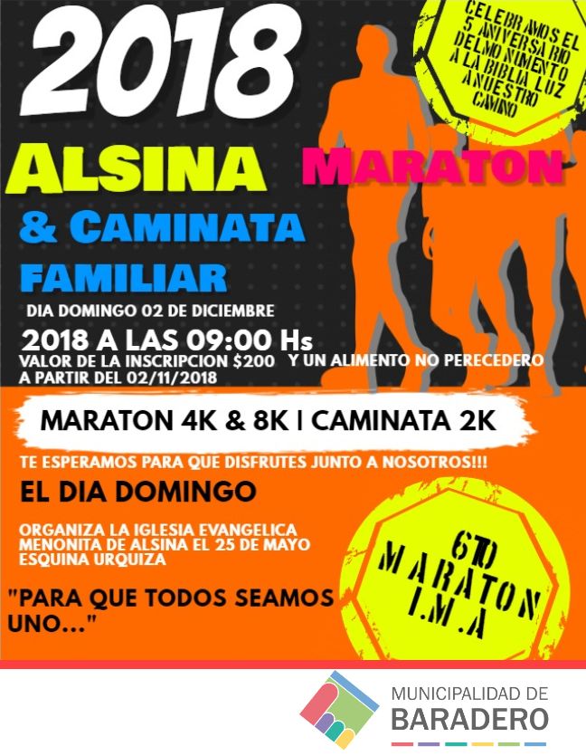 Deporte | En Alsina se realizará la 6° Maratón I.M.A