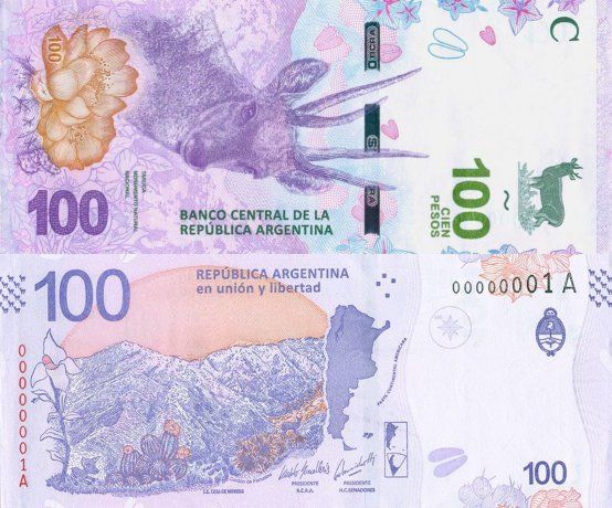 Taruca: el Banco Central presentó el nuevo billete de 100 pesos
