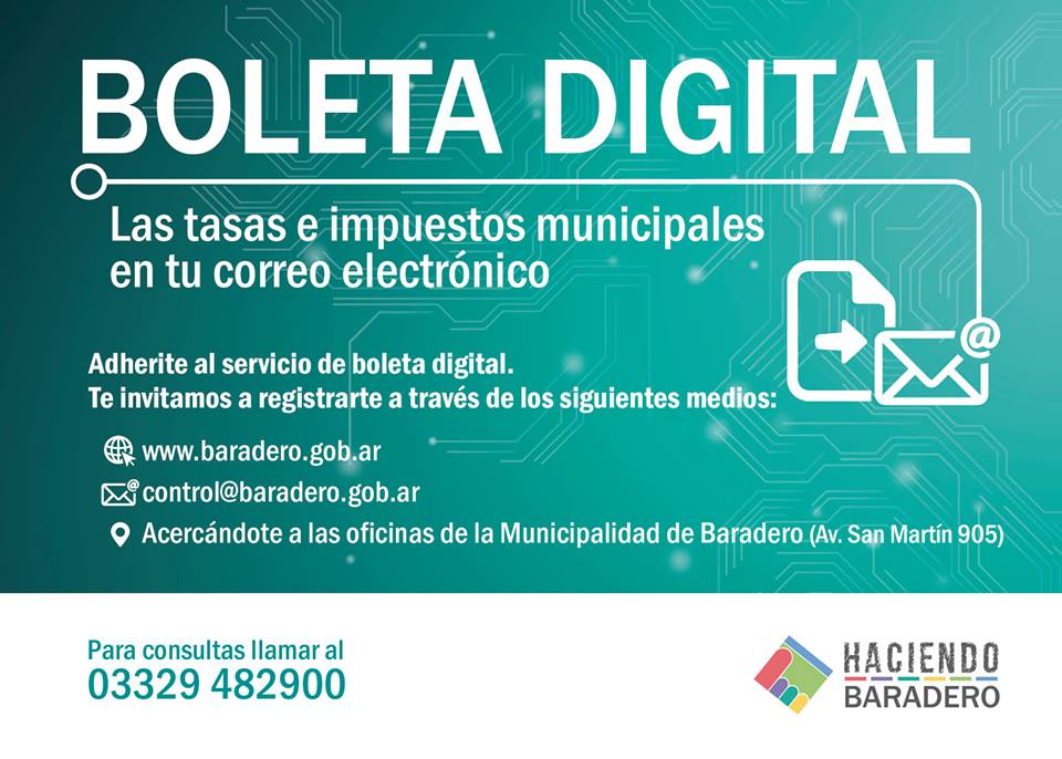Adherite al servicio de Boleta Digital y recibílas por correo electrónico
