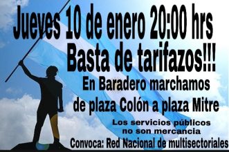 Servicios: Convocan a una marcha por los tarifazos