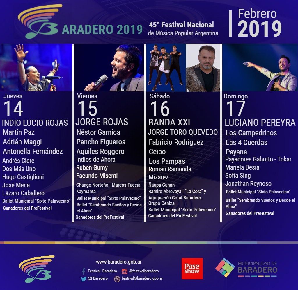 Festival Baradero 2019: Venta de entradas en el palacio municipal