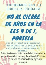 En Portela también: Se fusionan 5to. y 6to. año en la Secundaria N°9