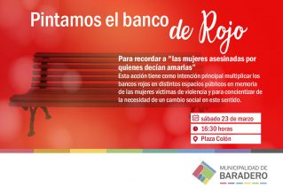 Convocatoria | Pintamos el banco de rojo como símbolo contra los femicidios