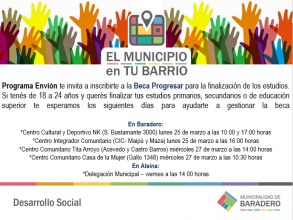 Programa Envión: Inscripción a la Beca Progresar