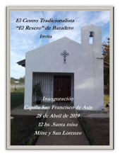 Se inaugura una capilla en el Centro Tradicionalista el Resero