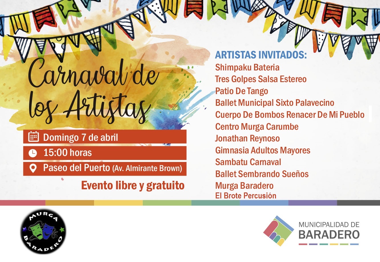 El Carnaval de los Artistas brillará este domingo en el Paseo del Puerto