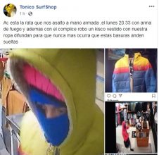 Difunden las imágenes del robo a la tienda Tónico Surf Shop