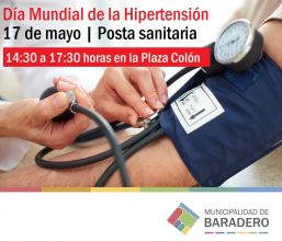 Día Mundial de la Hipertensión: Esta tarde se realizan controles de presión y de glucemia en la Plaza Colón
