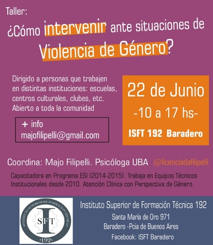 Violencia de género: Taller sobre como intervenir