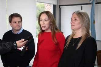 La gobernadora Vidal visitó Baradero y dio una conferencia de prensa