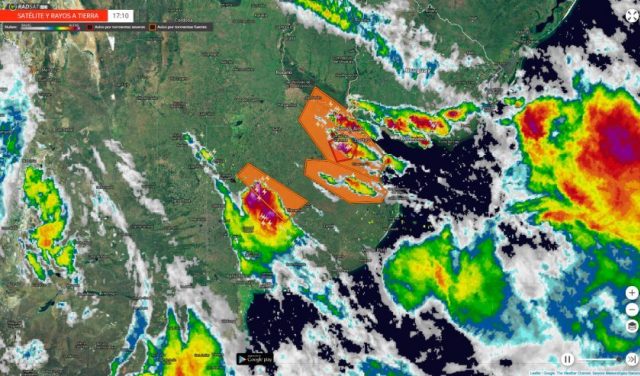 Alerta: Tormentas fuertes con lluvias intensas y ocasional caída de granizo