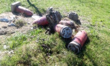Los ornamentos del monumento a Brown yacen abandonados