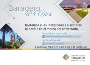 Aniversario Baradero | Invitación al desfile institucional