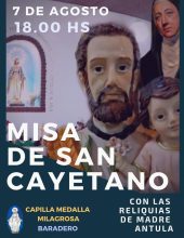 Misa de San Cayetano en la capilla de la Medalla Milagrosa
