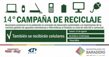 Campaña de reciclaje de electrónicos, de papel y de latas de aluminio