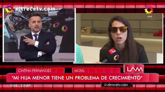 Una de las hijas Cinthia Fernández necesita un tratamiento muy caro