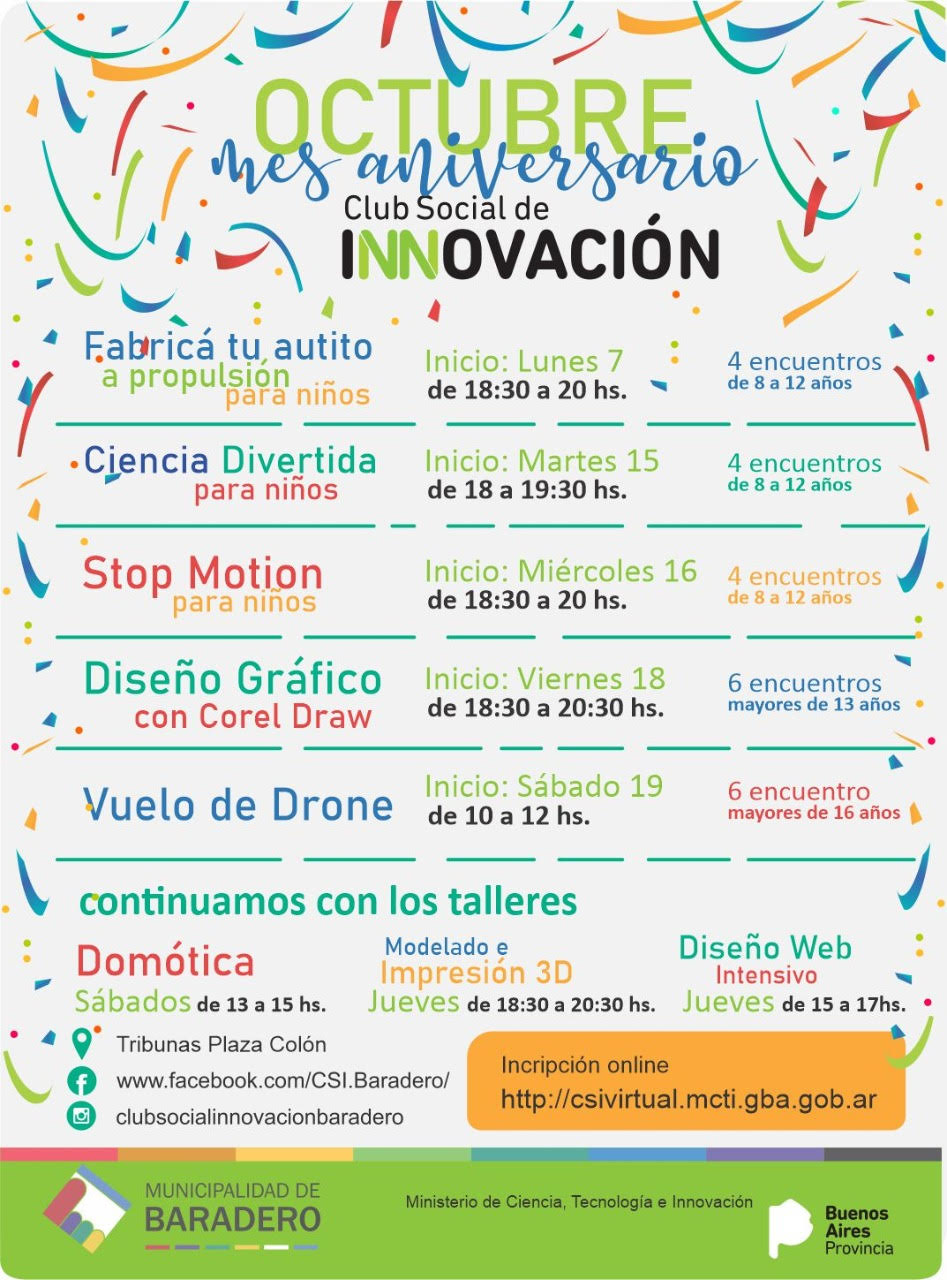 Club Social de Innovación | Mes Aniversario: ¡Sumate a las propuestas que tenemos para vos!