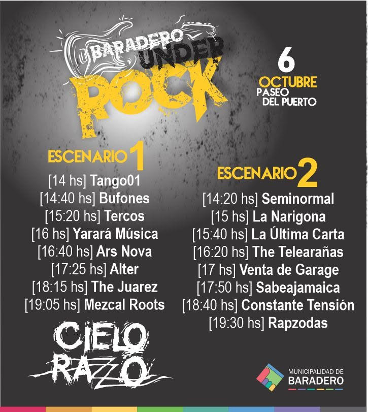 Domingo a puro #UnderRock en el Paseo del Puerto con 16 bandas locales y el cierre de la mano de Cielo Razzo