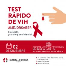 Hospital Privado Sadiv: test rapido de VIH
