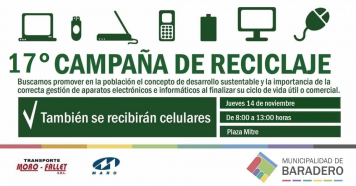 Este jueves sumate a la campaña de reciclaje de electrónicos, de papel y de latas de aluminio