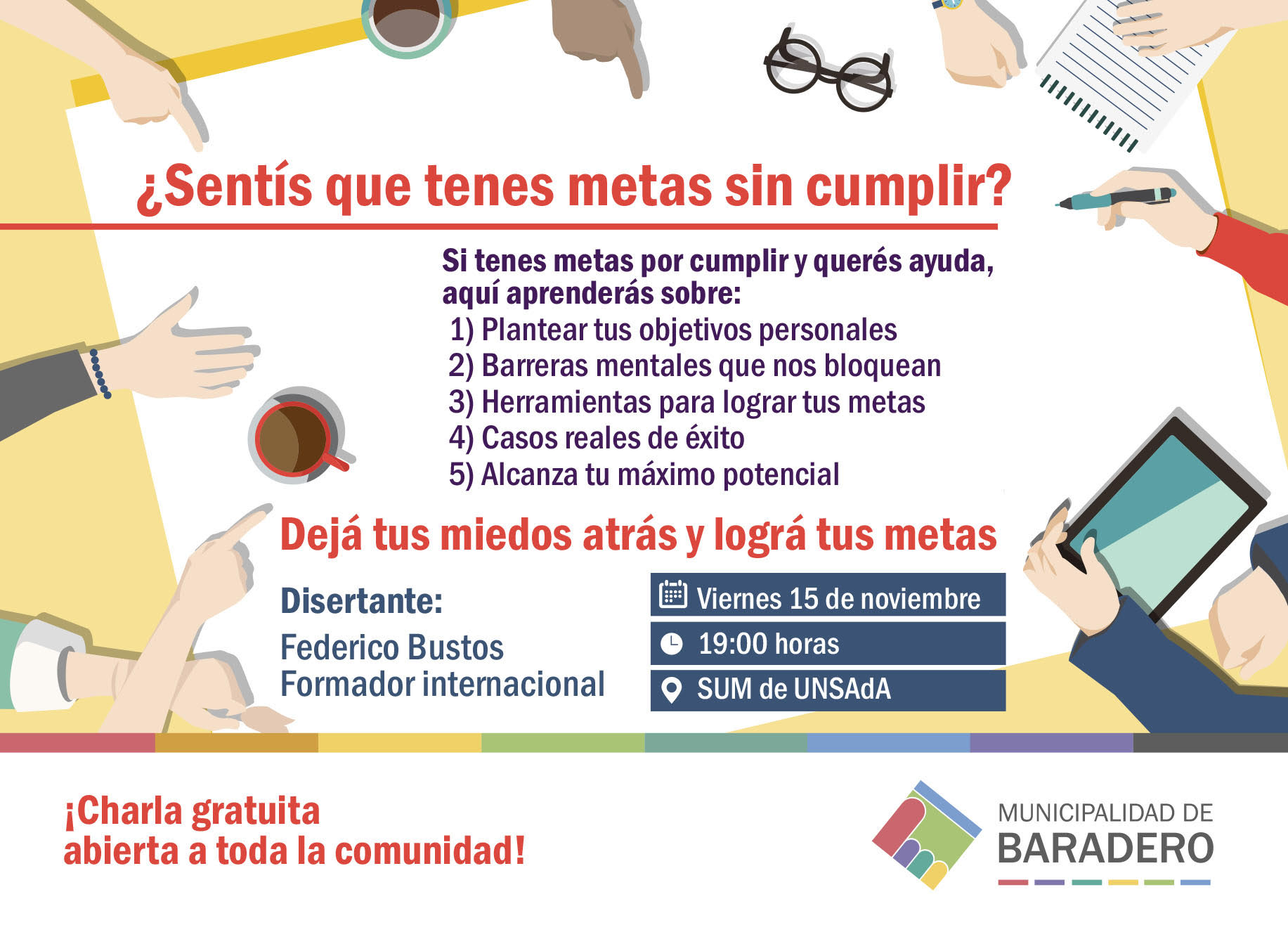 Charla abierta a toda la comunidad: ¡Dejá tus miedos atrás y lográ tus metas!