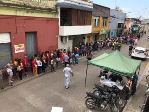San Pedro: Operativo vial y sanitario en el Banco Industrial