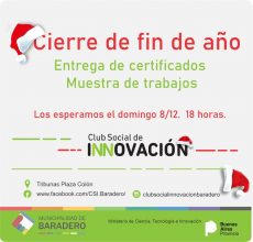 Cierre de año con distinciones en el Club Social de Innovación