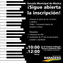 Sigue abierta la inscripción de la Escuela Municipal de Música
