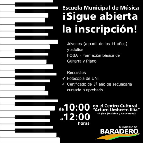 Sigue abierta la inscripción de la Escuela Municipal de Música