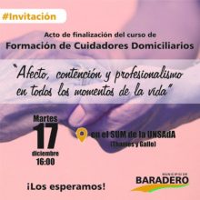 Acto de finalización del Curso de Formación de Cuidadores Domiciliarios