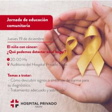 Jornada de Educación Comunitaria: El niño con cáncer ¿Qué podemos detectar en el hogar?