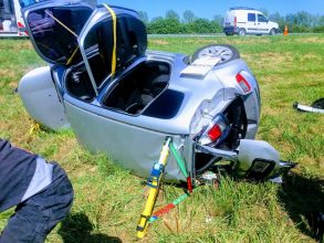 Bomberos. Vuelco en ruta Nº 9