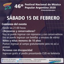 Baradero 2020: Información importante para la tercera noche.