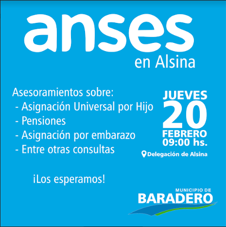 Anses atenderá en la delegación de Alsina