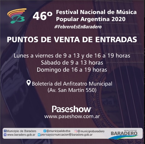 #FestivalBaradero2020 | Venta y valor de las entradas