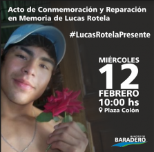 Acto de conmemoración y reparación en memoria de Lucas Rotela