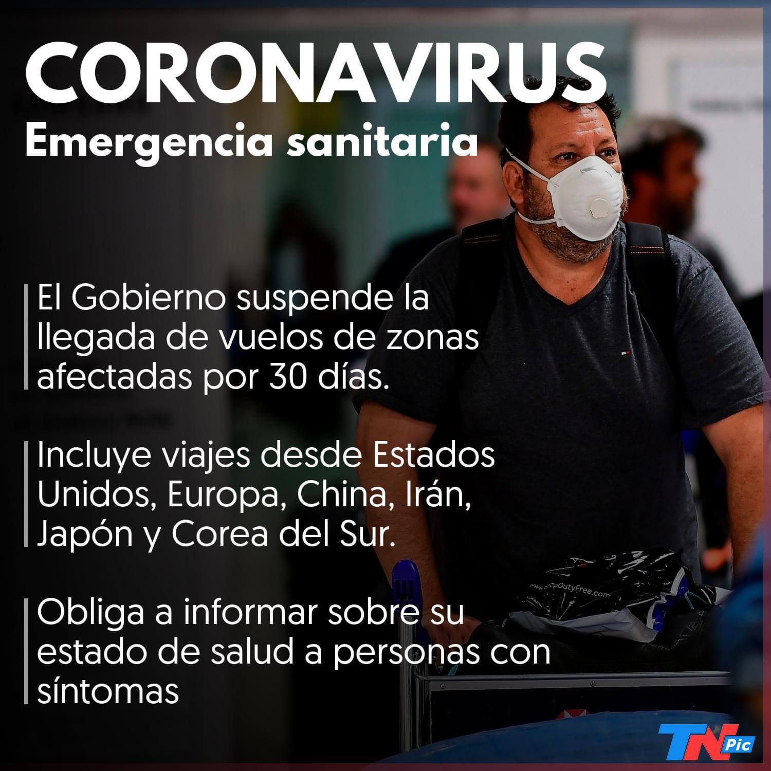 Coronavirus en la Argentina: suspenden por un mes la llegada de vuelos de EEUU, Europa y China
