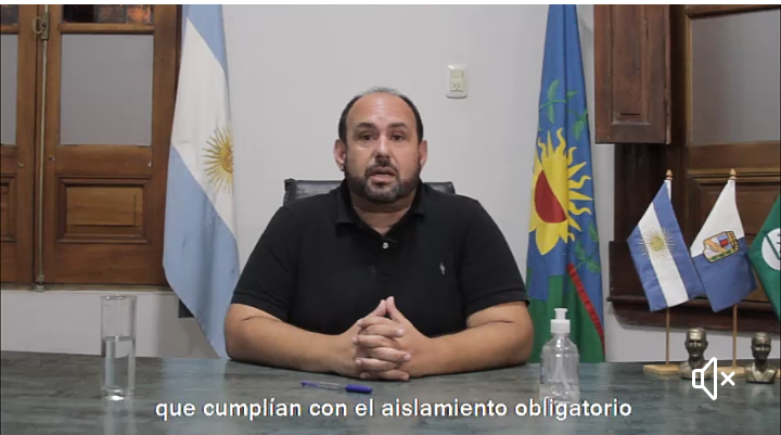 Coronavirus: Mensaje del intendente Sanzio