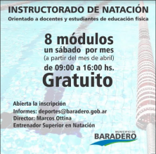 Abierta la inscripción para el instructorado de natación
