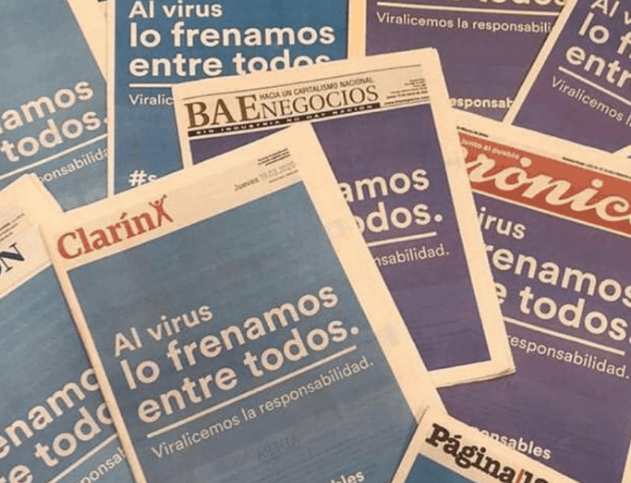 Histórico: En Argentina los diarios publicaron una misma portada para concientizar sobre la responsabilidad de cumplir las medidas ante el coronavirus