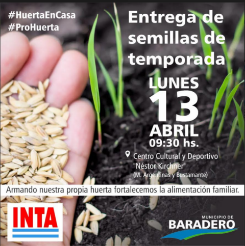 #HuertaEnCasa | Entrega de semillas de temporada en el Centro Cultural y Deportivo “Néstor Kirchner”